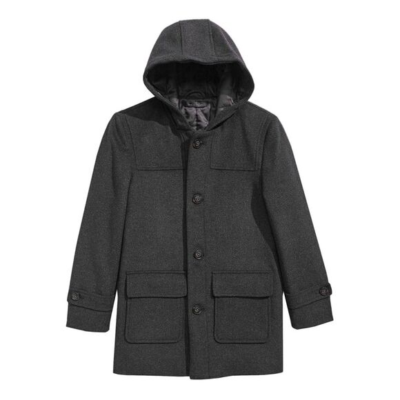 Lauren Ralph Lauren Big Boys Classic Wool Hooded Coat 12R Charcoal - NWT $250 - Picture 1 of 3